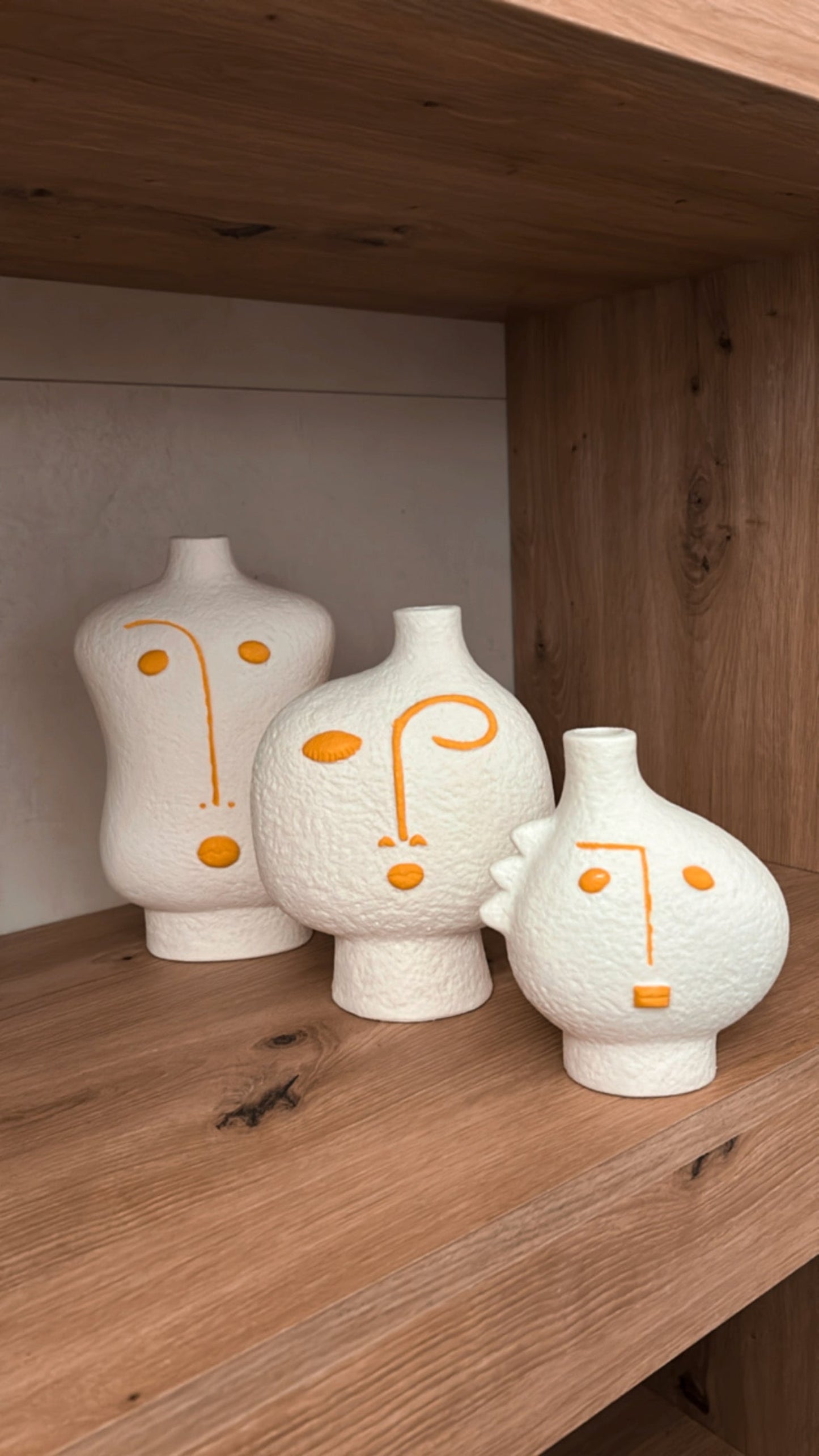 Juego De 3 Jarron Cajas Abstracto Porcelana Amarillo/Blanco