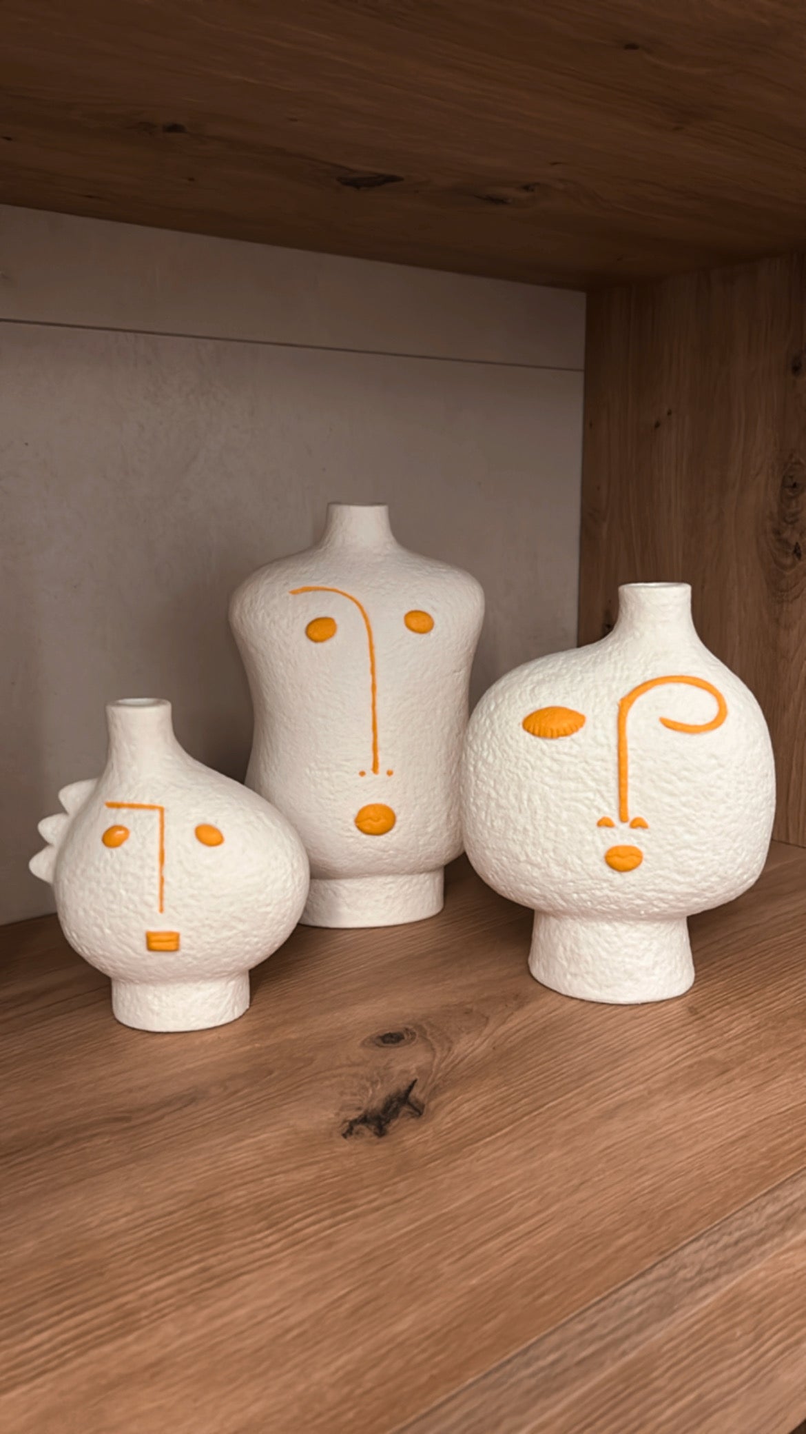 Juego De 3 Jarron Cajas Abstracto Porcelana Amarillo/Blanco