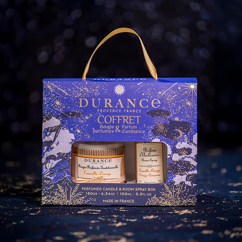 Cofre de velas y fragancias para el hogar CANELA-NARANJA