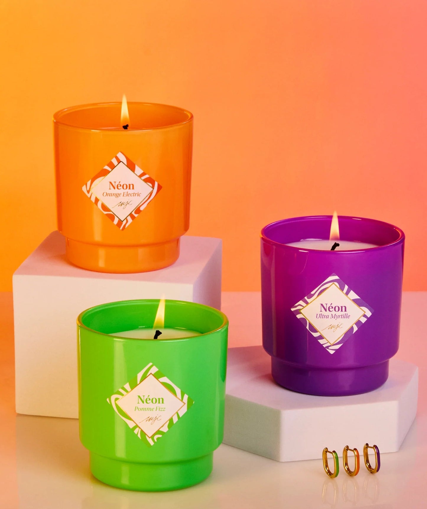 Vela Perfumada con Pendientes – Aroma Naranja