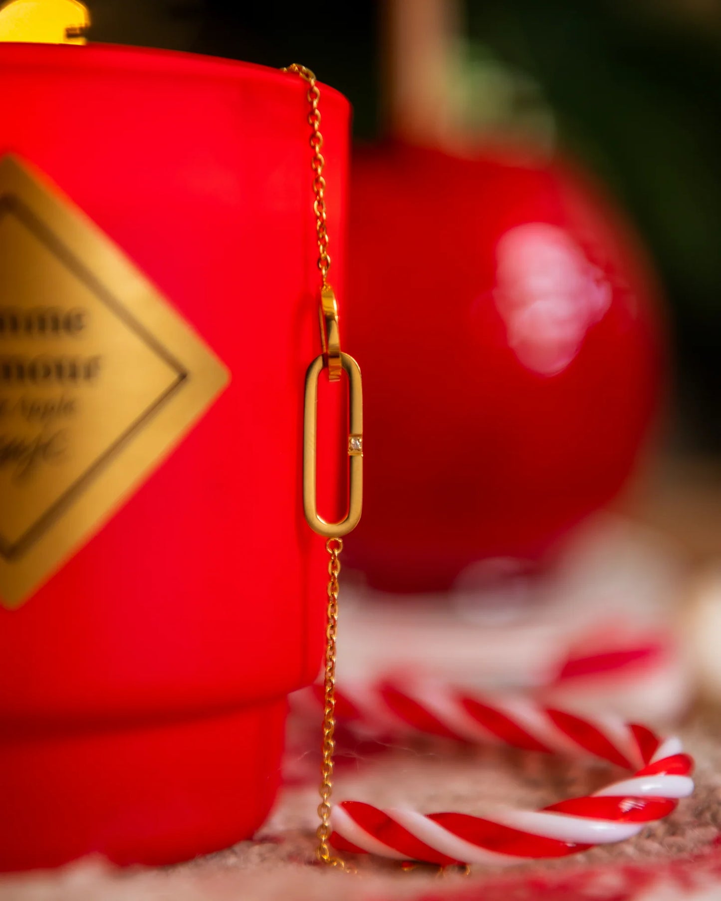 Vela con joya SWAROVSKI Manzana de Caramelo