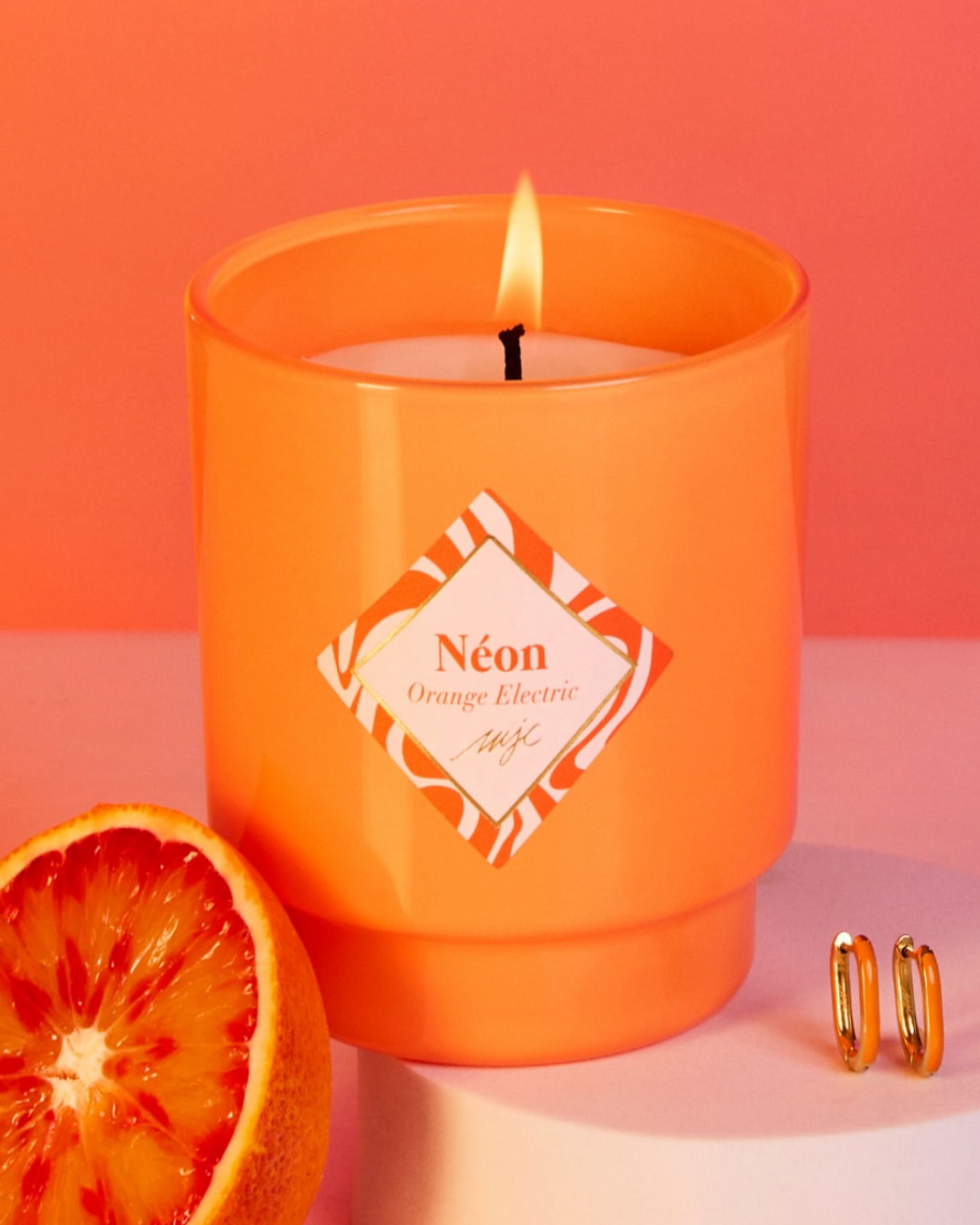 Vela Perfumada con Pendientes – Aroma Naranja