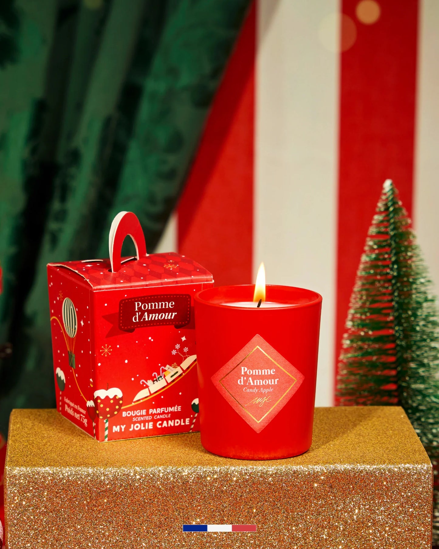 Vela pequeña manzana de caramelo