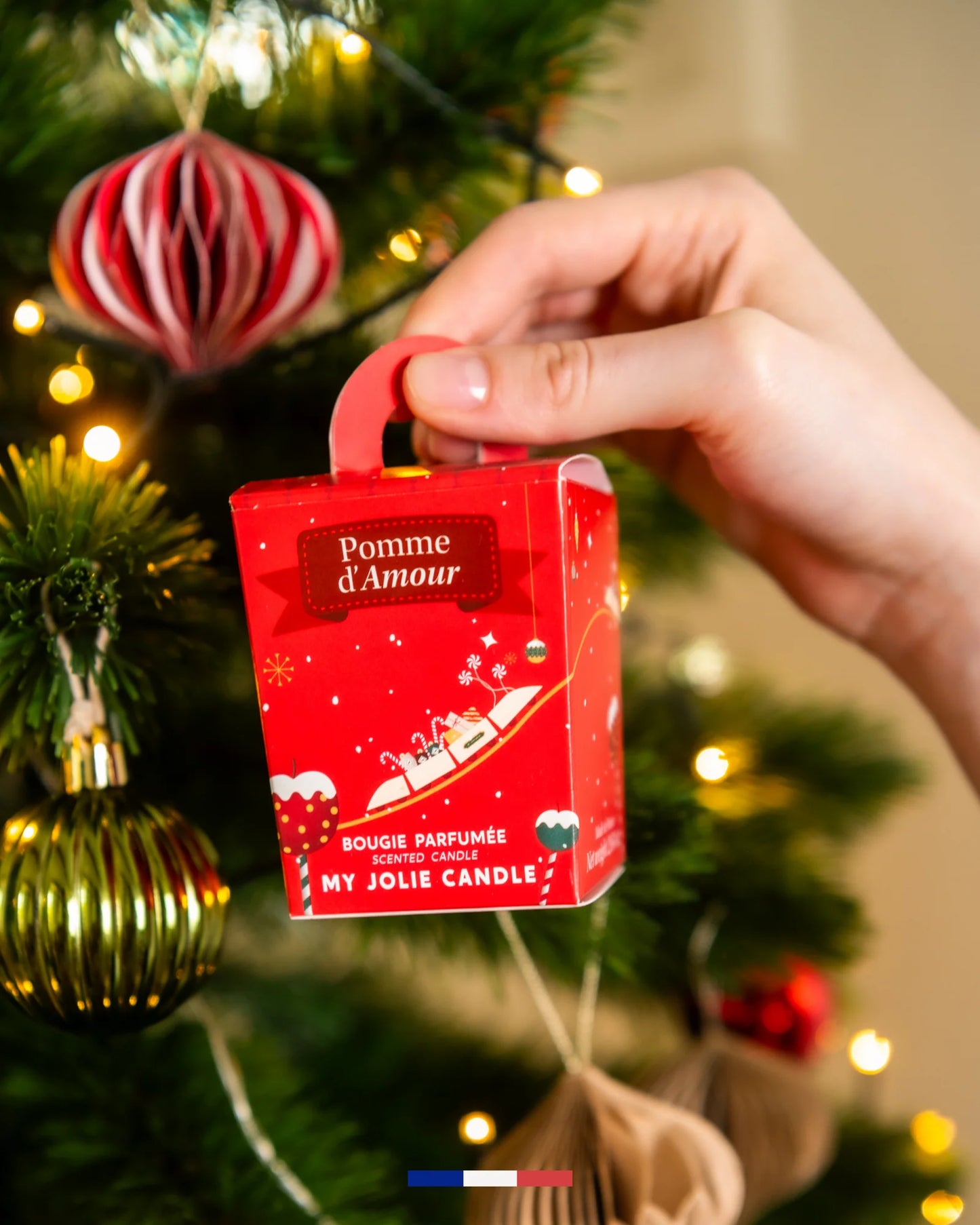 Vela pequeña manzana de caramelo