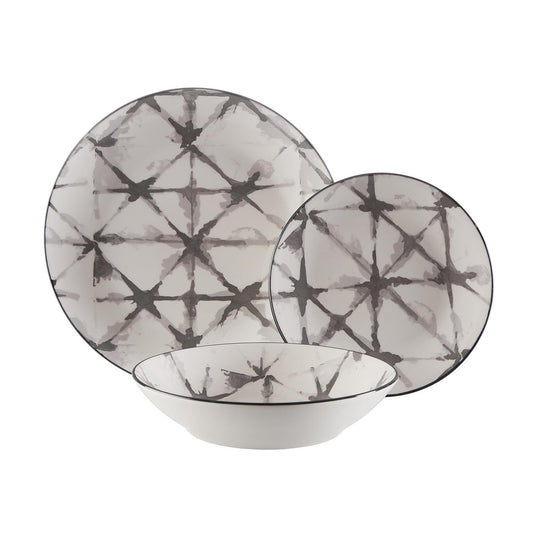 VAJILLA POMPEIA GRIS 18 PIEZAS